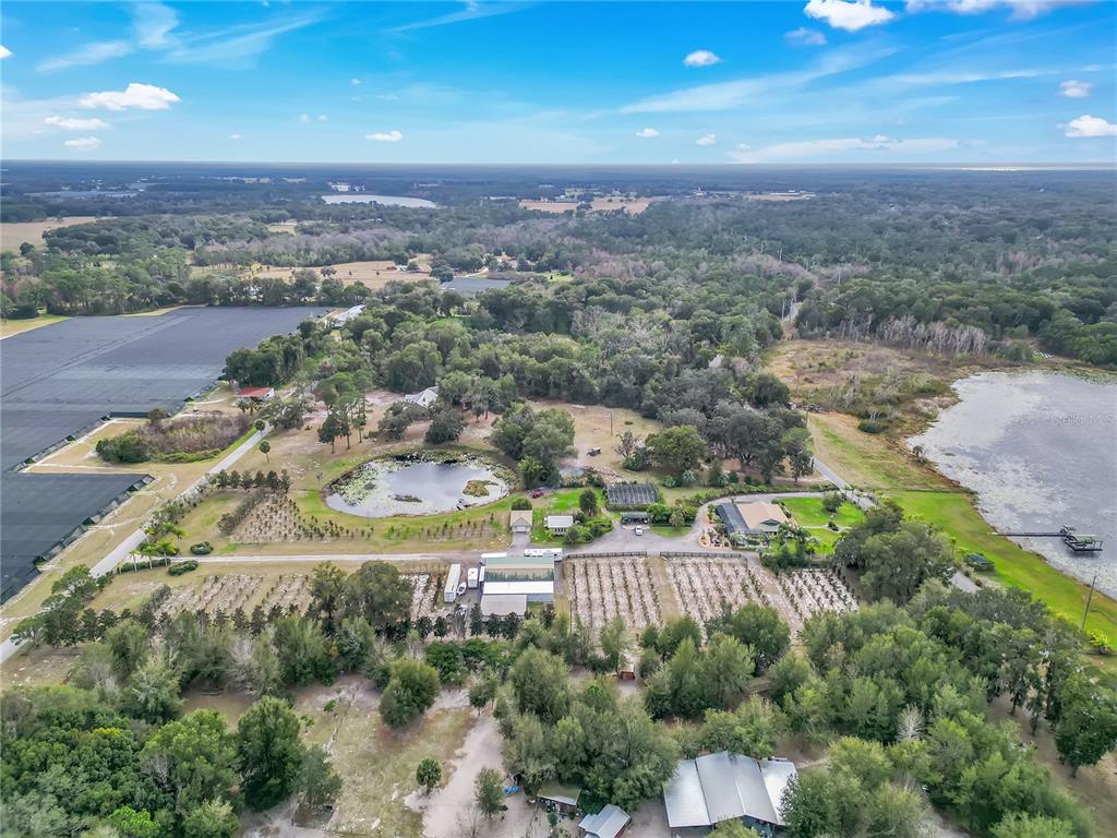 2067 Lake Juanita Road Seville, FL 32190 - Photo 84 of 96 an aerial view of a house with a yard and lake view
