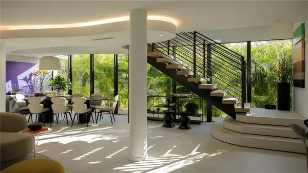 a living room filled with furniture