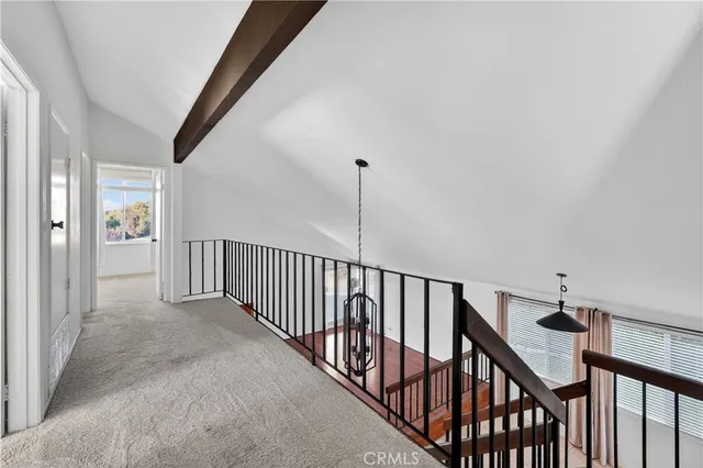 a view of hallway with stairs