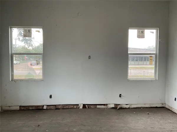 an empty room with a window