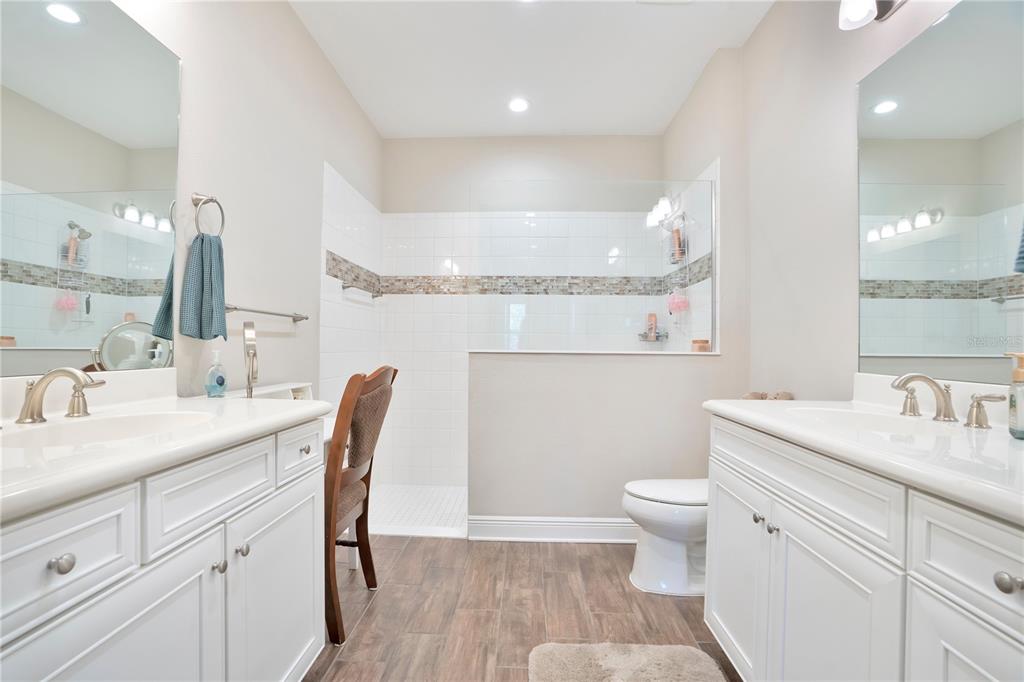 13541 Circa Crossing Drive Lithia, FL 33547 - Photo 23 of 52 a bathroom with a granite countertop sink a toilet and a mirror