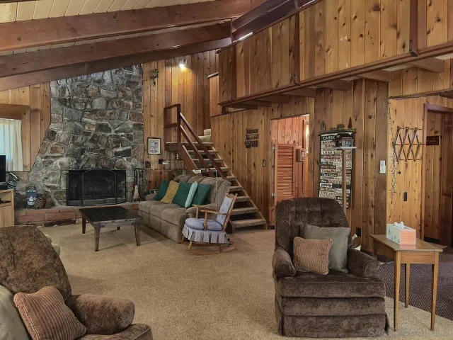 a living room with furniture