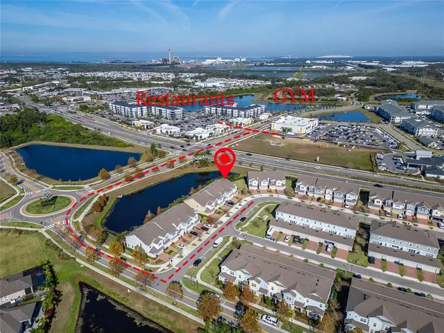 an aerial view of a city