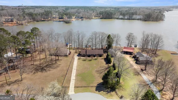 a view of lake and mountain