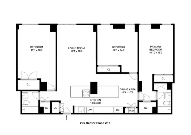 $1,995,000 | 225 Rector Place, Unit 5K | Battery Park City