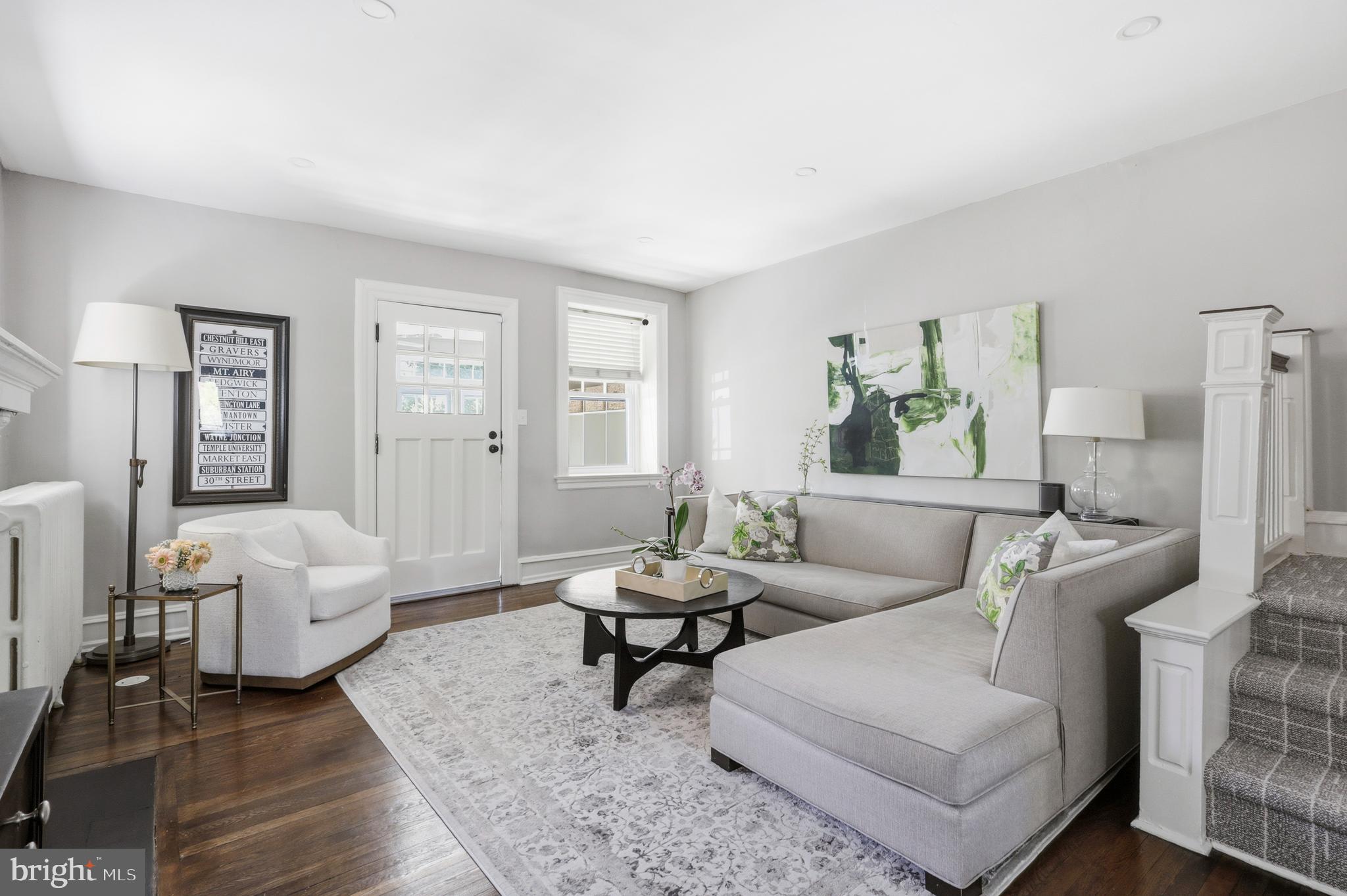 307 East Gravers Lane Philadelphia, PA 19118 - Photo 3 of 44 a living room with furniture and a couch