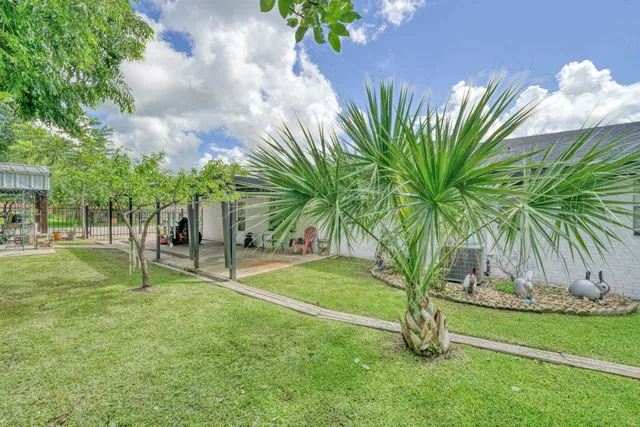 a view of a park with a slide