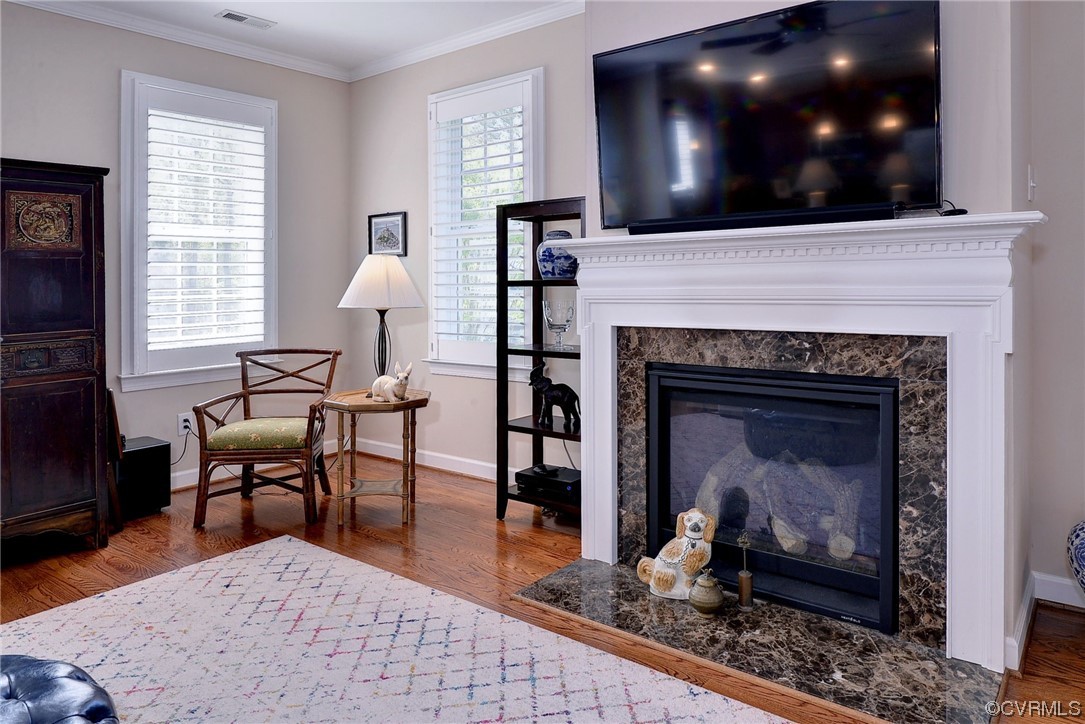 232 Beeston Fields Williamsburg, VA 23188 - Photo 15 of 39 a living room with furniture a flat screen tv and a fireplace