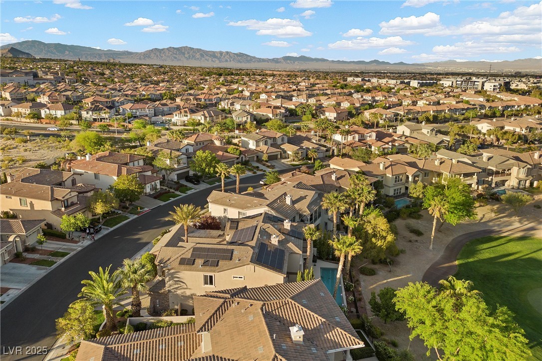 1911 Alcova Ridge Drive Las Vegas, NV 89135 - Photo 40 of 43 Birds eye view of property with a residential view and a mountain view