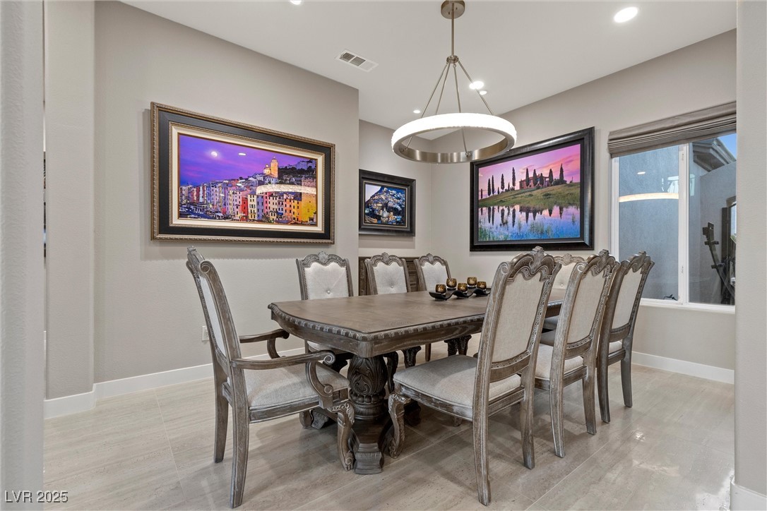1911 Alcova Ridge Drive Las Vegas, NV 89135 - Photo 9 of 43 Dining space with recessed lighting, baseboards, and visible vents
