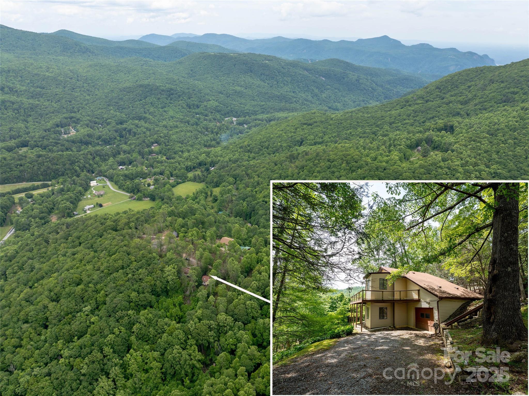 218 McGuffey Ridge Road Gerton, NC 28735 - Photo 3 of 29 a view of a house with a yard and a forest