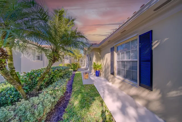 a view of a backyard with potted plants