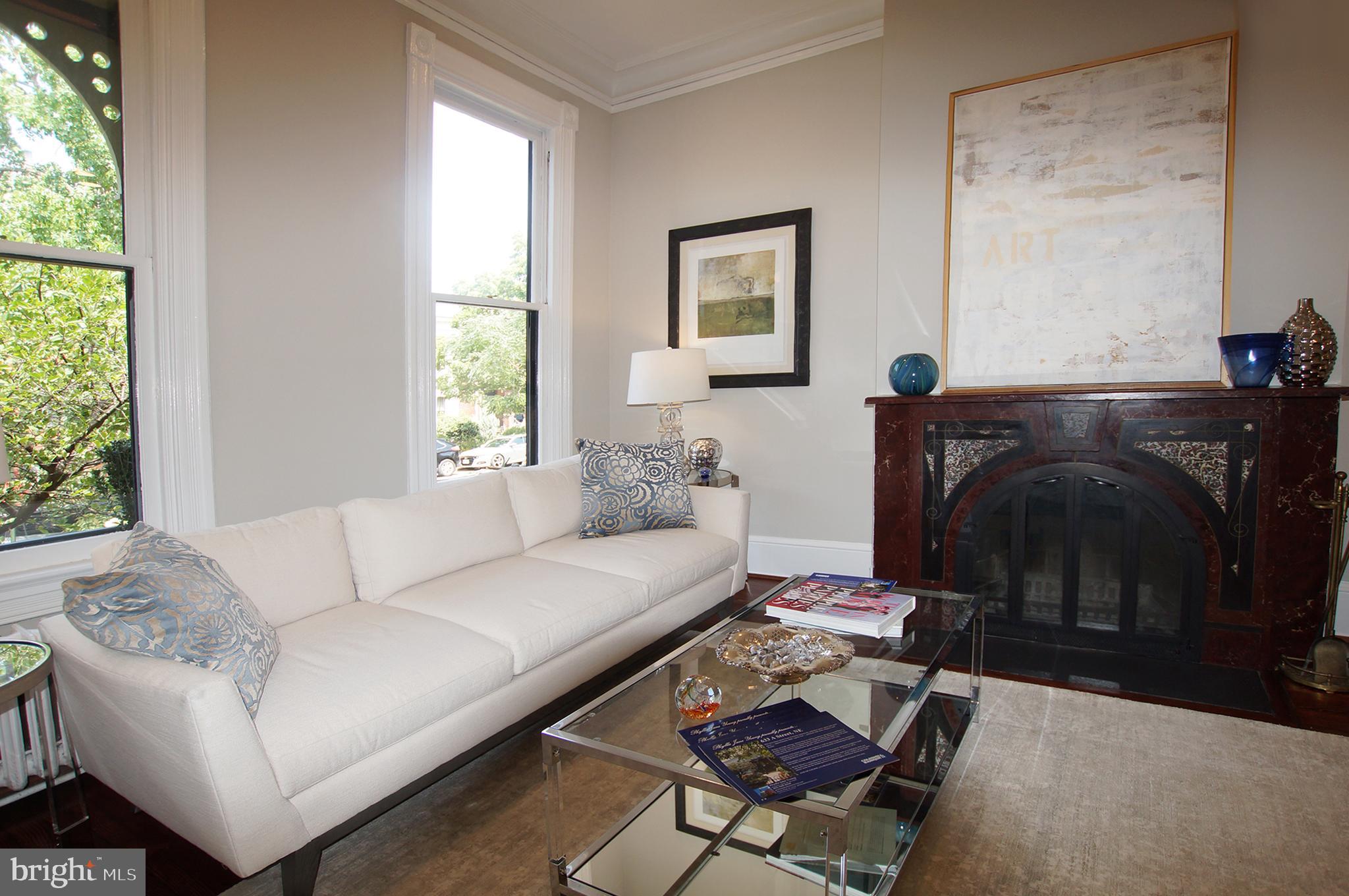 633 A Street Northeast Washington, DC 20002 - Photo 3 of 56 Front living room and fireplace
