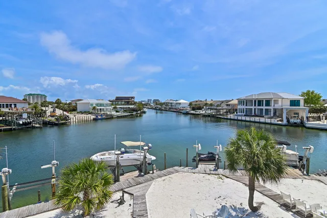 a view of a lake with houses
