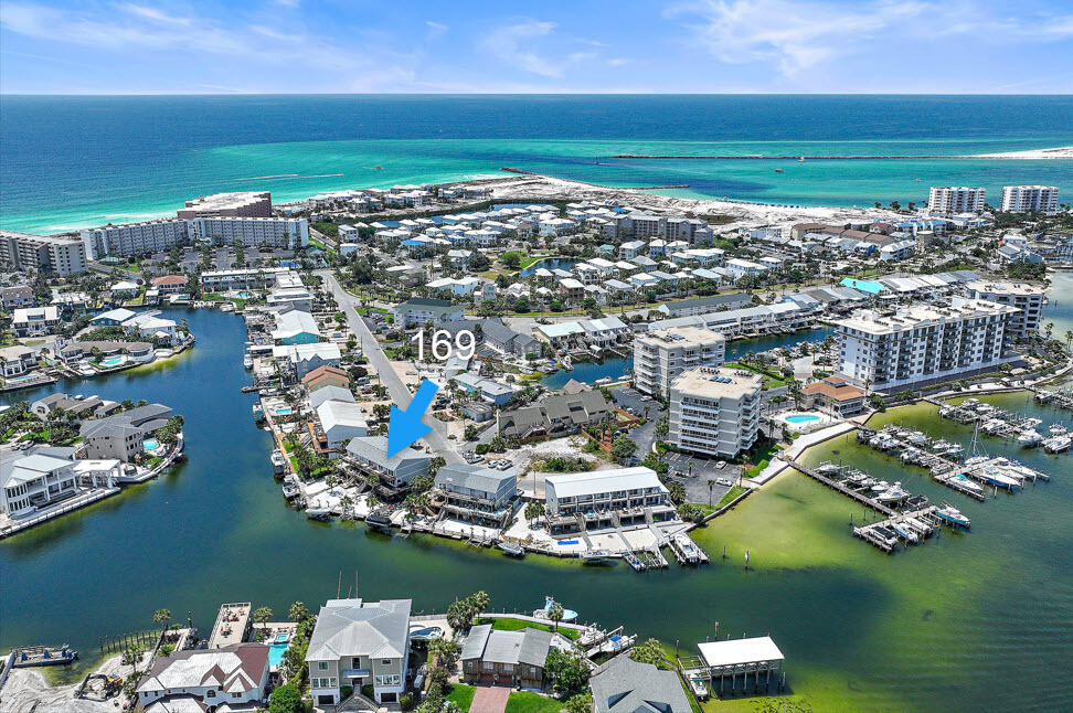 169 Durango Road Destin, FL 32541 - Photo 38 of 39 an aerial view of a city with lots of residential buildings and ocean view