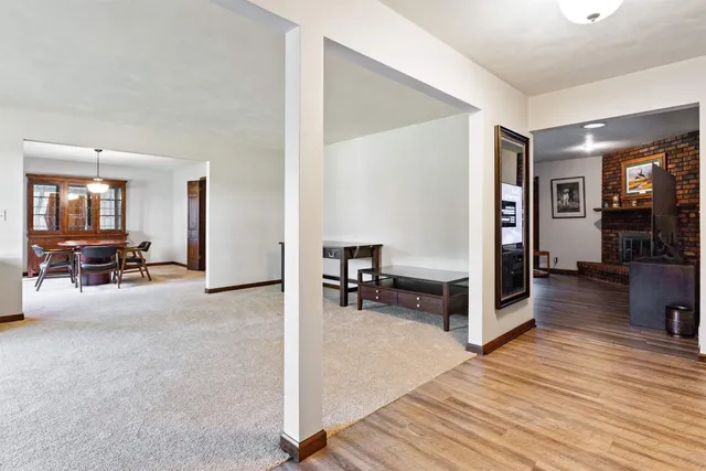 a view of a livingroom with furniture and furniture