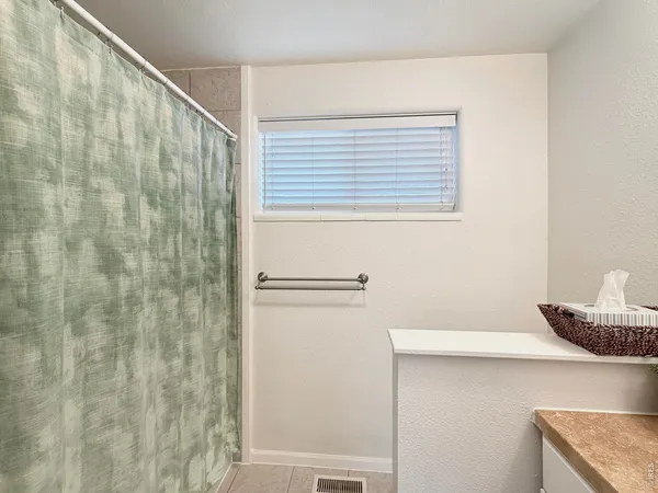 a view of small space with racks on the wall