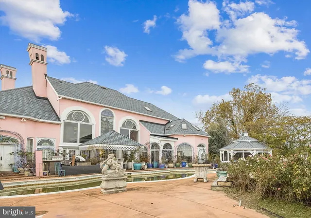 a front view of a building with street view