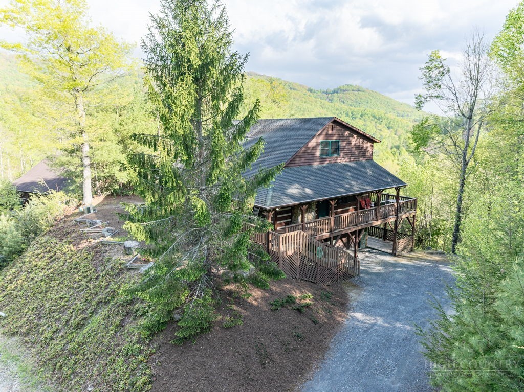197 Woodby Ridge Road Vilas, NC 28692 - Photo 42 of 45 an aerial view of a house with a yard