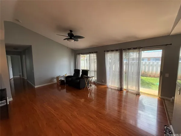 a view of livingroom with furniture and wooden floor
