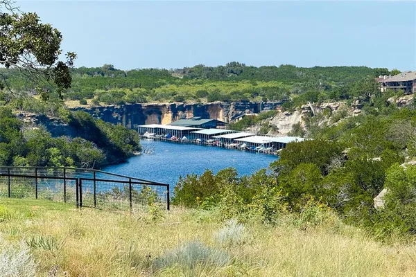 a view of a lake with houses