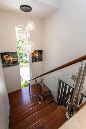 a view of entryway and workspace