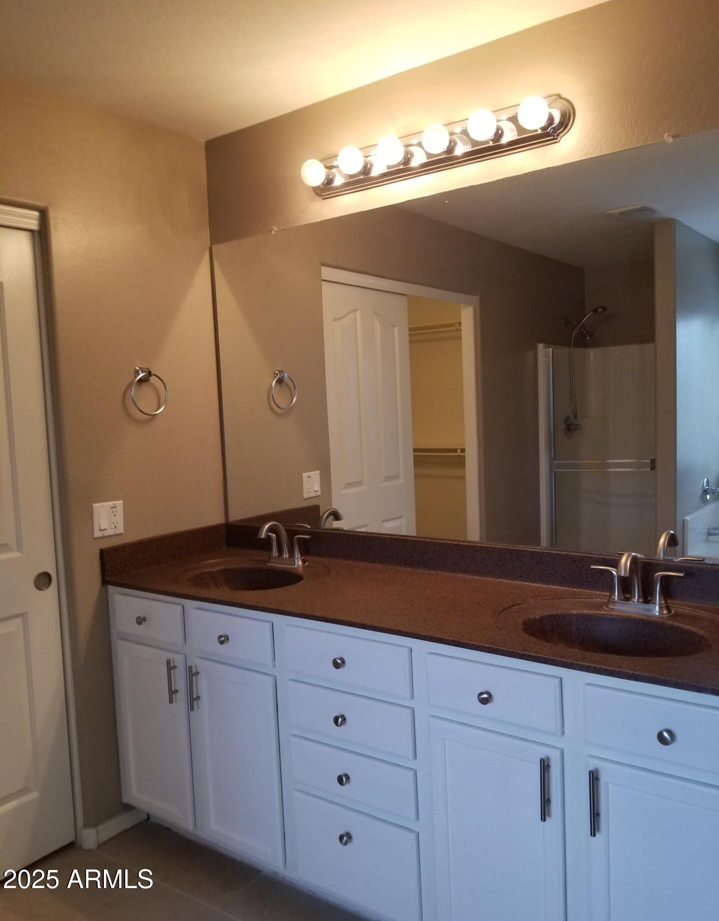 36554 West Alhambra Street Maricopa, AZ 85138 - Photo 4 of 11 a bathroom with a granite countertop sink and a mirror