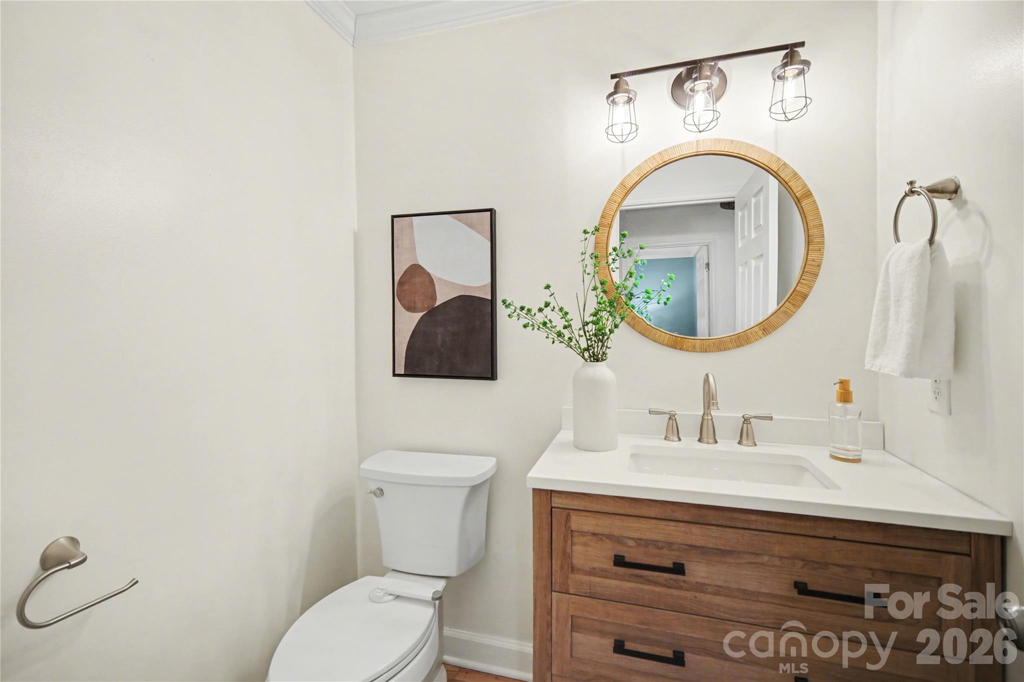 8330 Tifton Road Charlotte, NC 28226 - Photo 18 of 36 a bathroom with a sink mirror and toilet