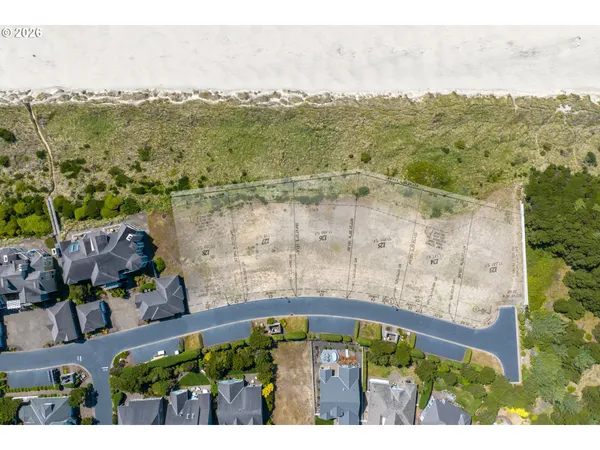 an aerial view of a golf course with green space