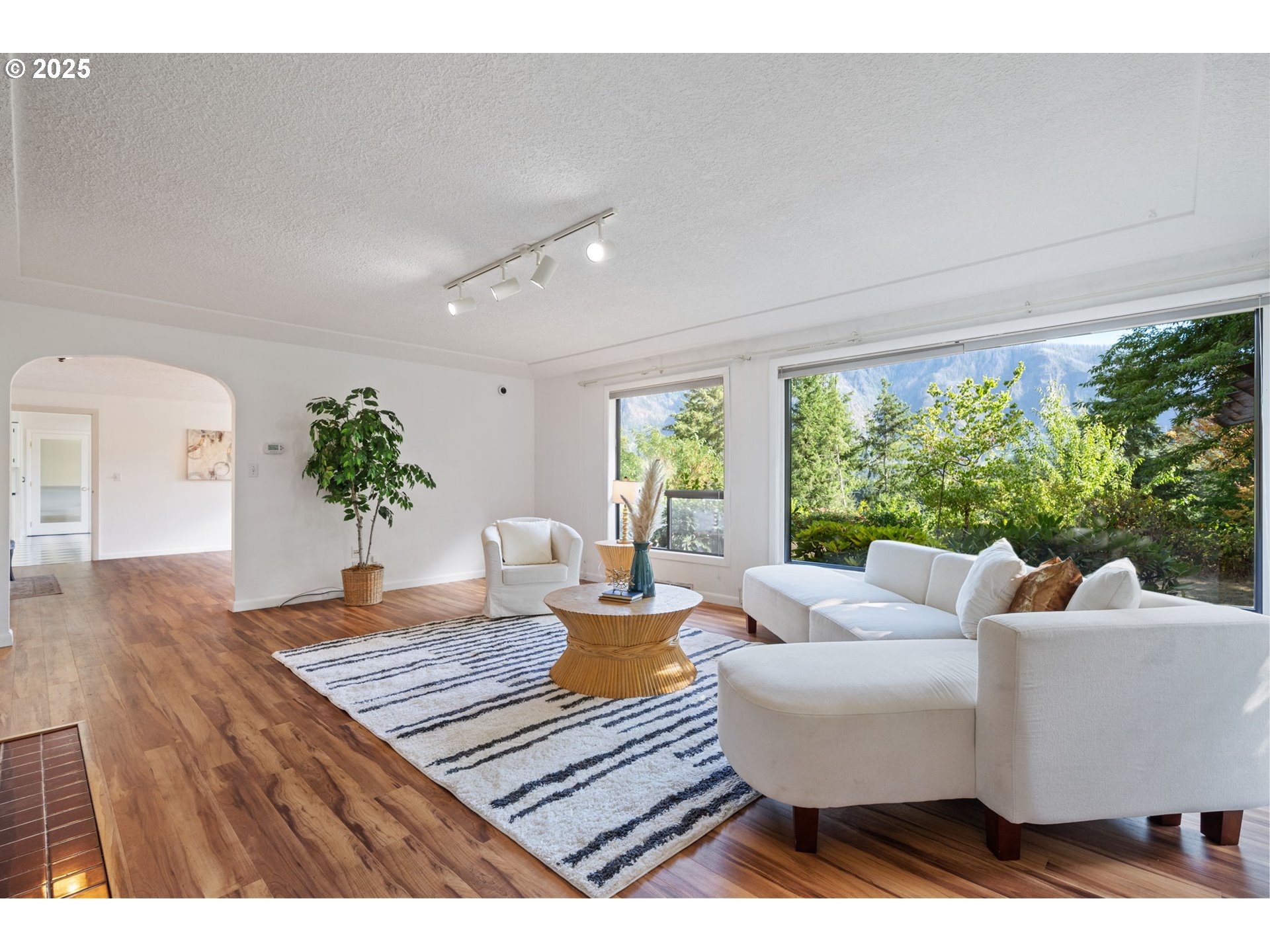 402 Skelton Road Stevenson, WA 98648 - Photo 6 of 48 a living room with furniture potted plant and a large window