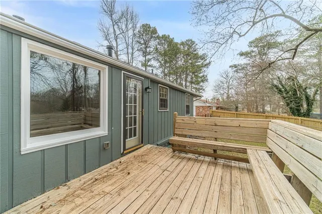 a view of a house with a large window
