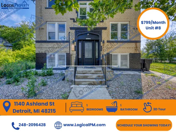$799 | 1140 Ashland Street, Unit 8, Detroit, MI 48215