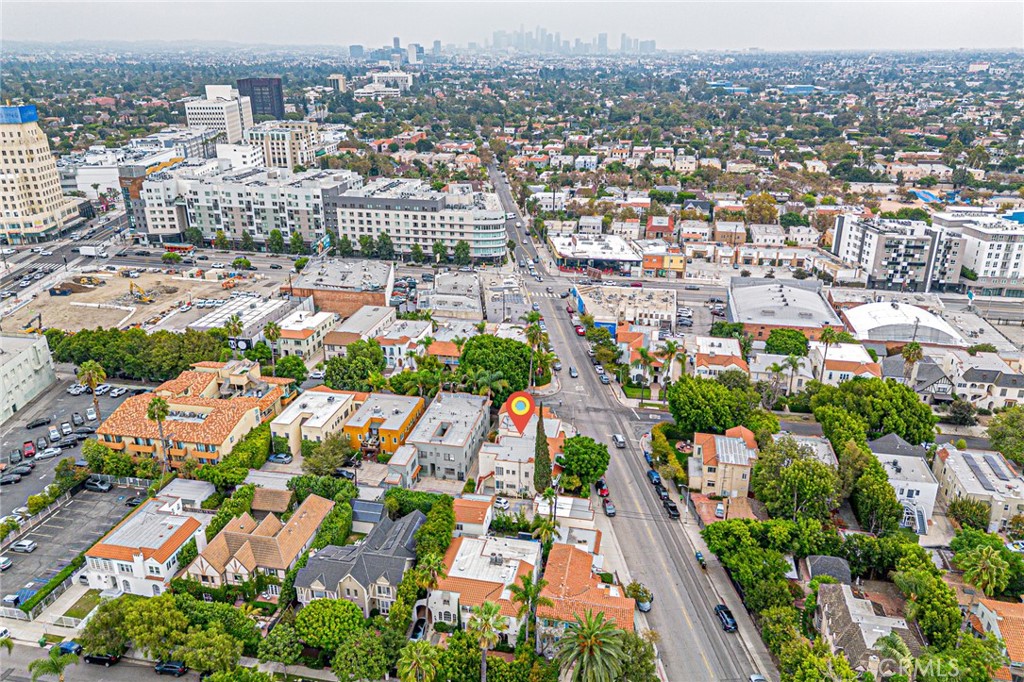 5355 West 8th Street Los Angeles, CA 90036 - Photo 3 of 32 an aerial view of residential houses with city view