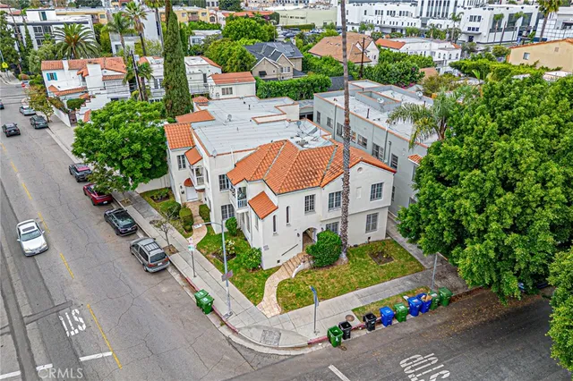 an aerial view of a house