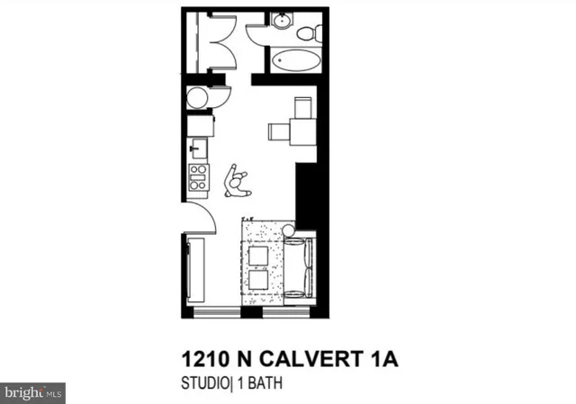$950 | 1210 North Calvert Street, Unit 1A, Baltimore, MD 21202