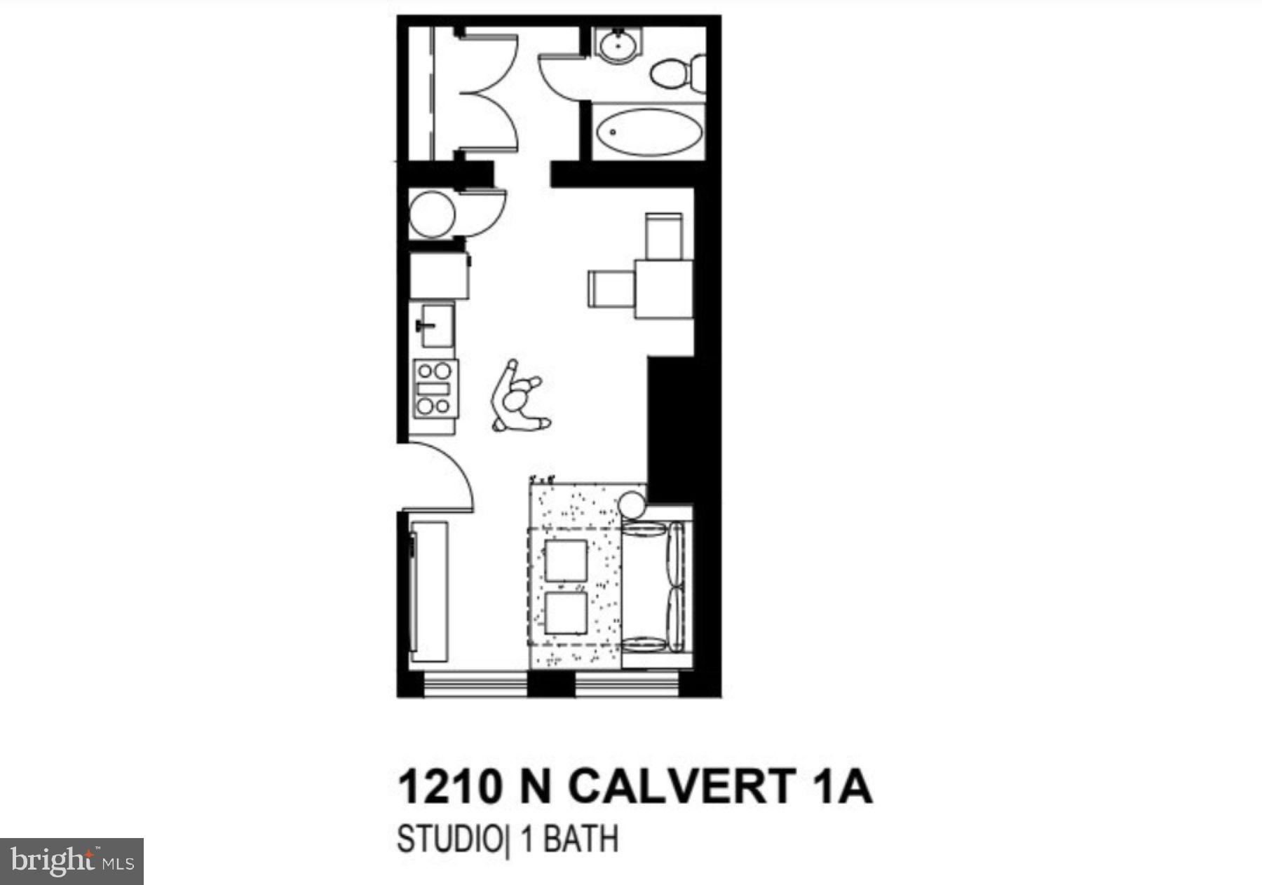 1210 North Calvert Street, Unit 1A Baltimore, MD 21202 - Photo 9 of 9 Floor Plan