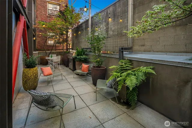a backyard of a house with lots of green space and glass windows