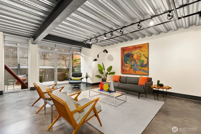 a outdoor space with furniture