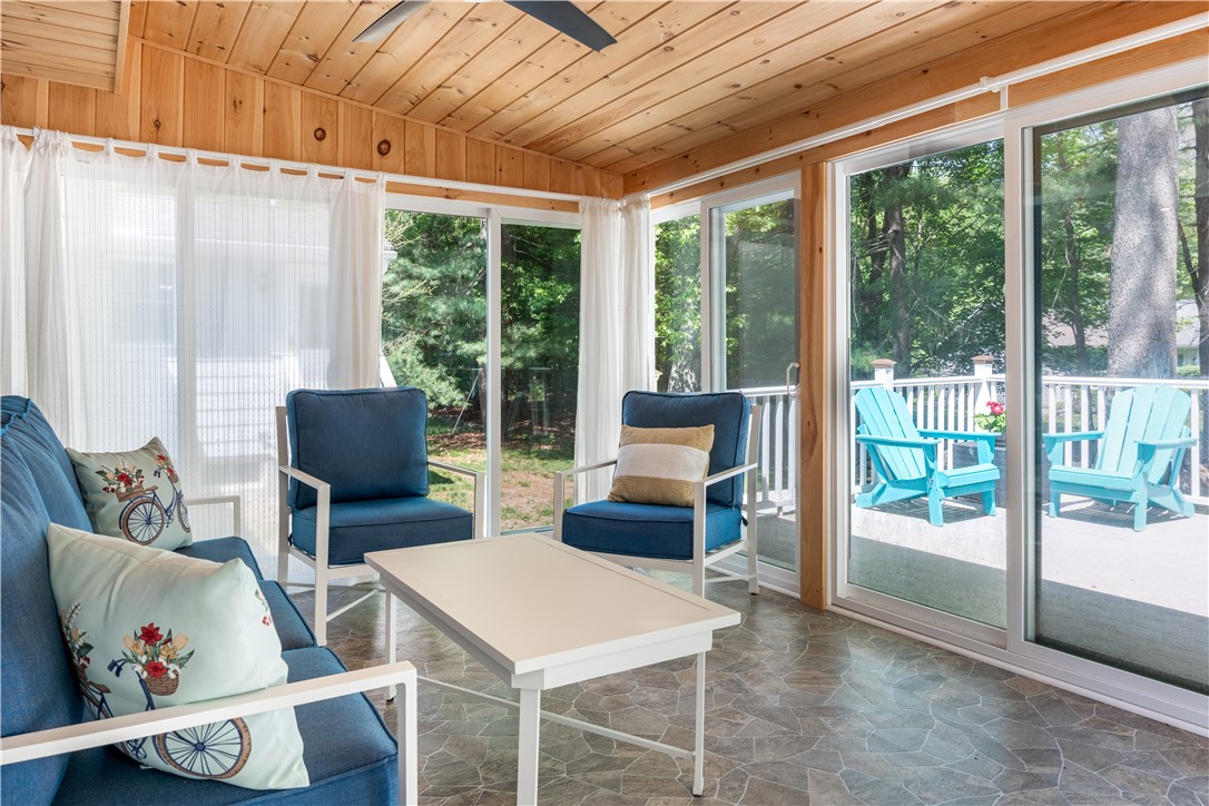 190 Brookhaven Road North Kingstown, RI 02852 - Photo 33 of 39 Relaxing sunroom leading to expanded Trex deck