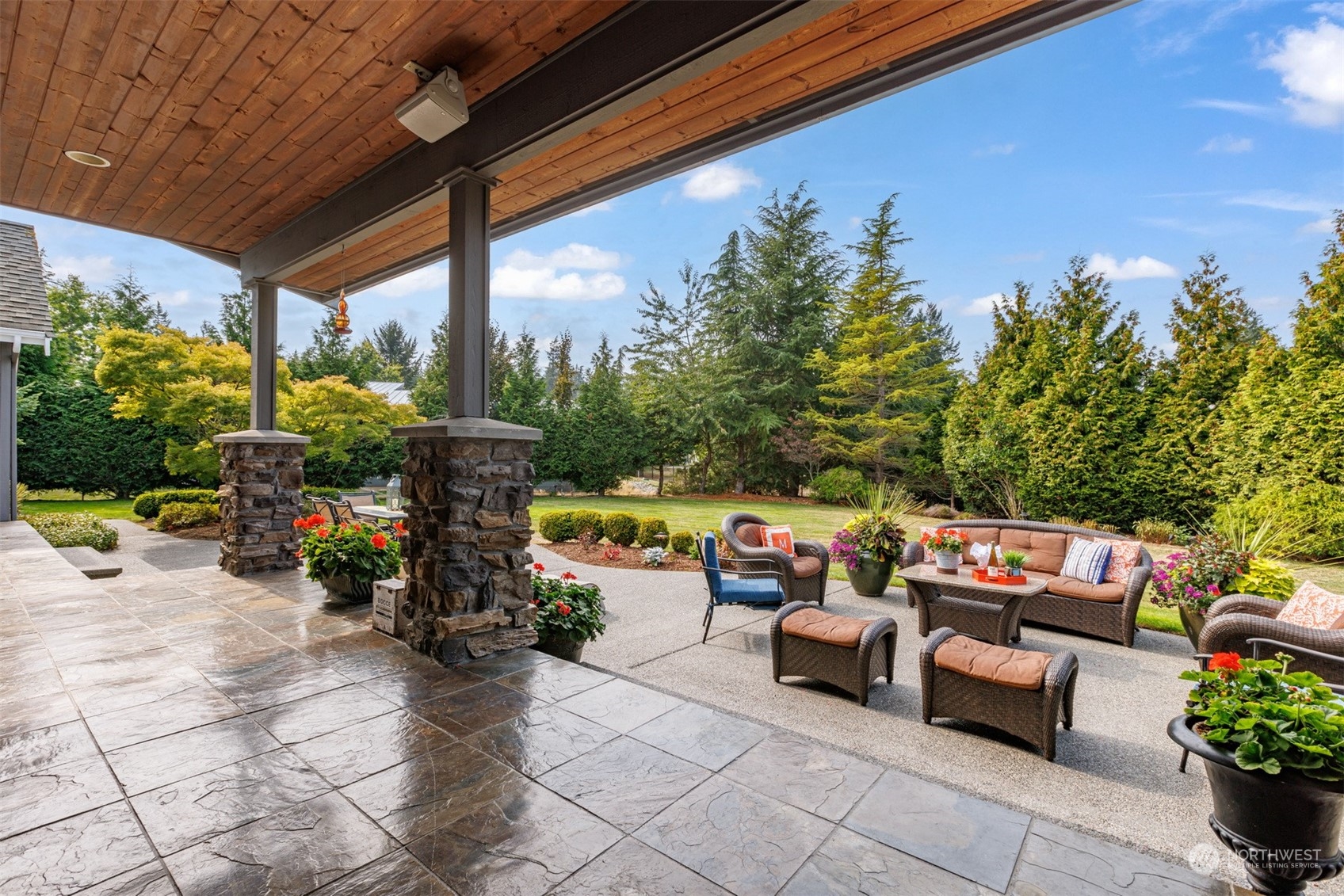 715 Linden Road Bellingham, WA 98229 - Photo 29 of 40 a outdoor living space with furniture and garden view