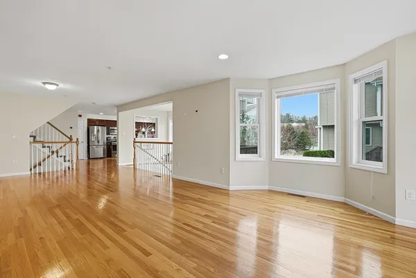 a view of entryway with wooden floor