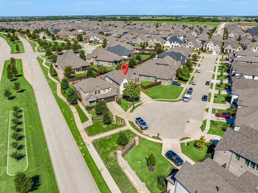 3341 Man O War Road Celina, TX 75009 - Photo 34 of 40 an aerial view of residential houses with outdoor space