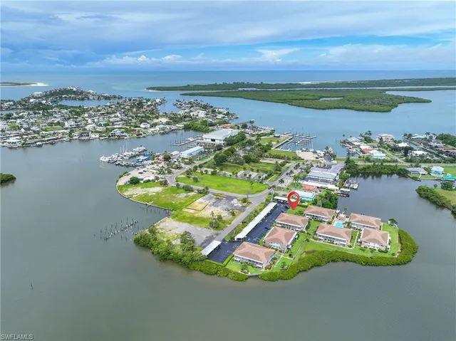 a view of a lake with houses