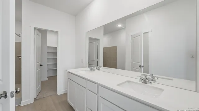 a bathroom with a sink and a tub