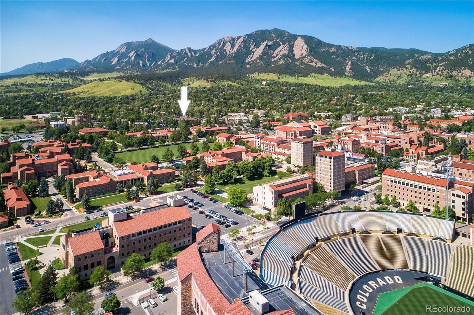 935 Broadway, Unit 104 Boulder, CO 80302 - Photo 25 of 30 an aerial view of a house with a garden