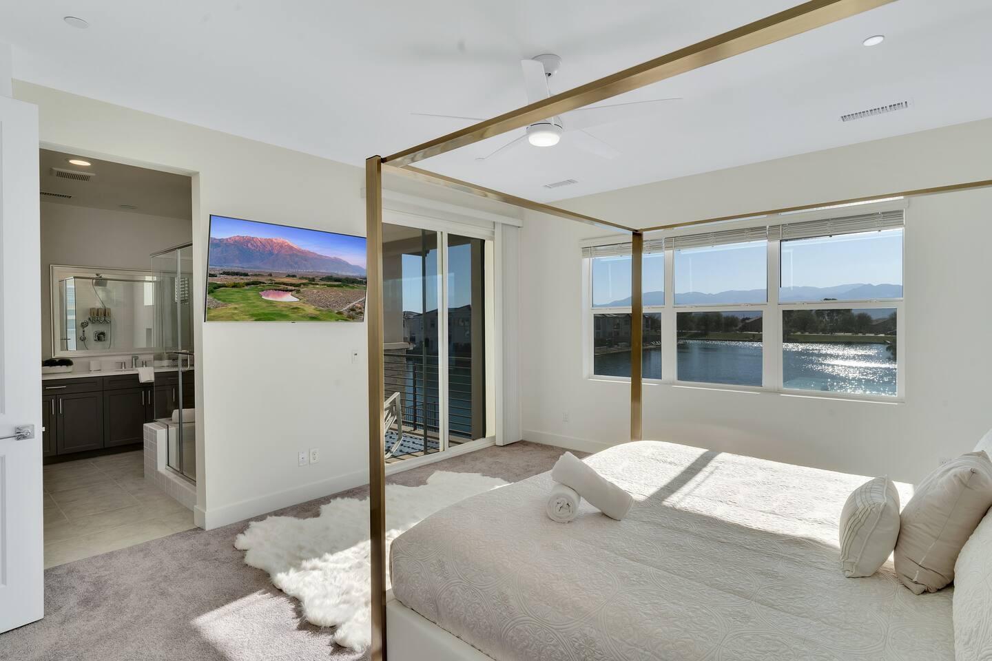 84635 Lago Brezza Drive Indio, CA 92203 - Photo 22 of 39 a bedroom with a bed and a large window