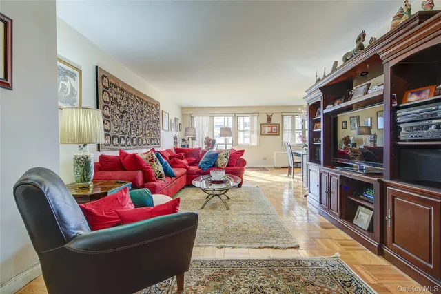 a living room with furniture and a couch