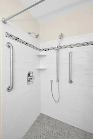 a bathroom with a shower