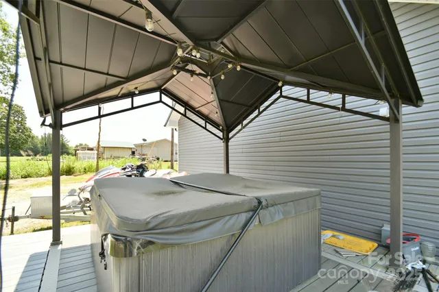 a view of porch with seating space