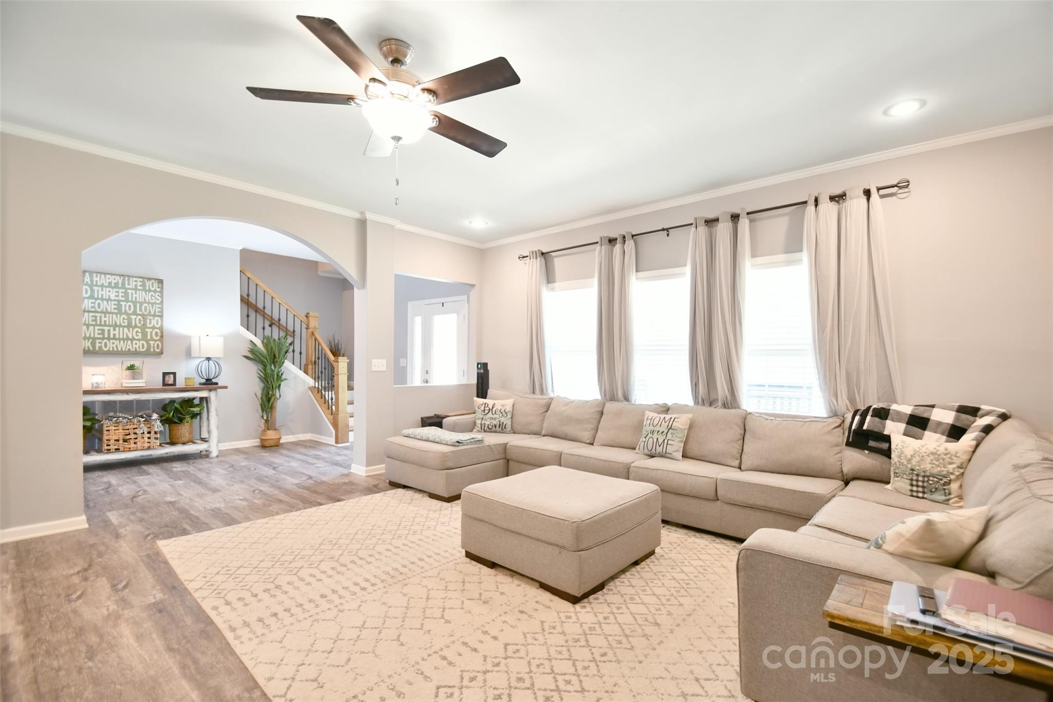 265 St Matthew Church Road Salisbury, NC 28146 - Photo 10 of 42 a living room with furniture and a large window with garden view